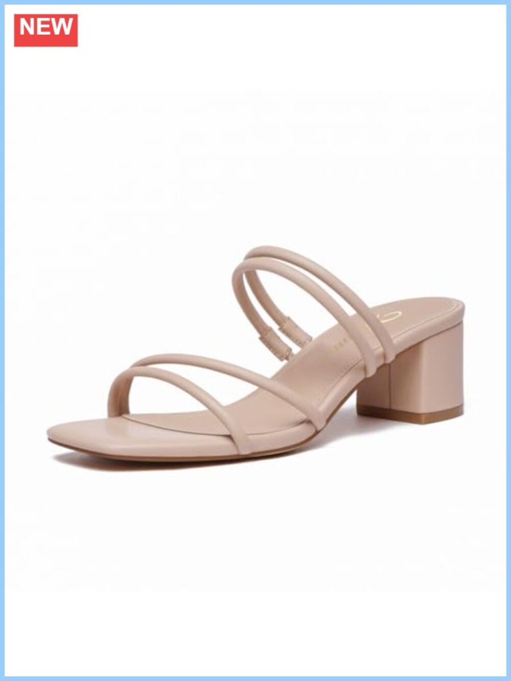 Strappy Block Chunky Heels Sandals Women's 2 Inch Square Open Toe Slip On